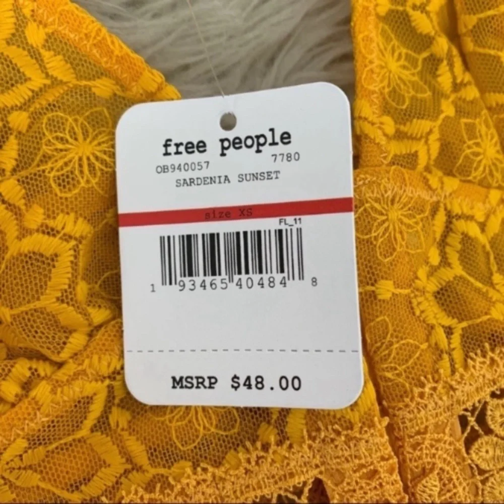 SOLD❌Free People bralette Ella floral mesh XS New With Tags - Picture 3 of 6